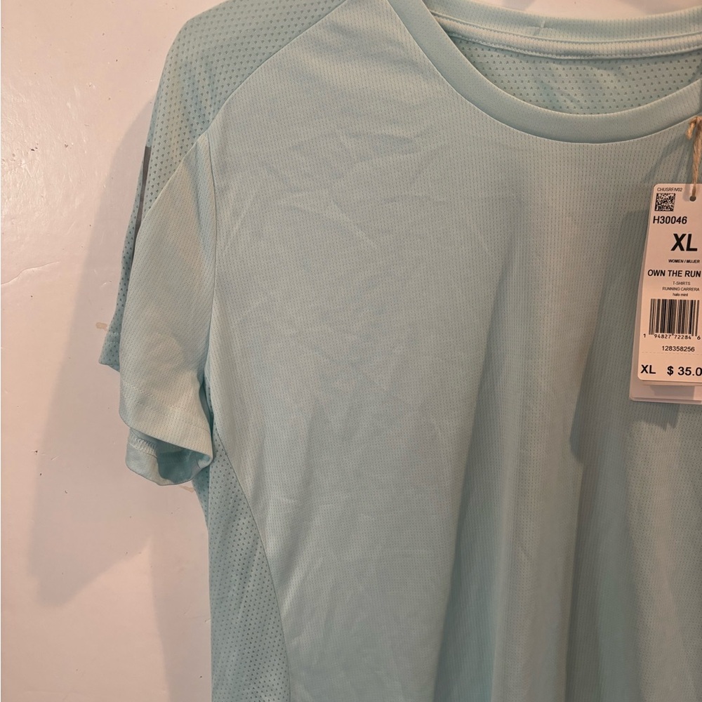 ADIDAS NWT Sz XL Halo Mint Own the Run RUNNING TEE SHIRT - Picture 4 of 8